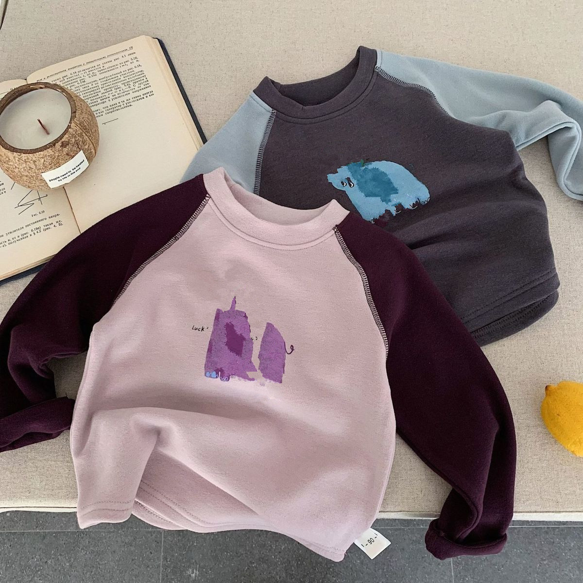 Undershirt Crew Neck - เสื้อเด็กชาย RAISE 2026 สำหรับฤดูใบไม้ร่วง เสื้อแขนยาวทรงหลวมสำหรับเด็กทารกและเด็กเล็ก คอกลม
