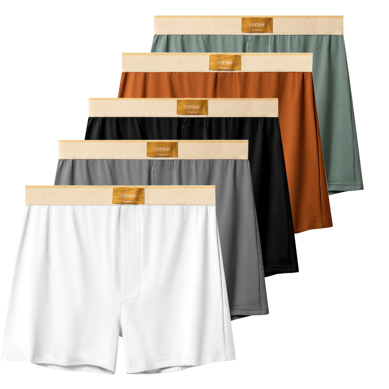 Boxer Brief Pack Cotton - 4pcs ชาย Arrow กางเกงผู้ชายกางเกงขาสั้นผ้าฝ้ายหลวมกลางเอว Men's PLUS