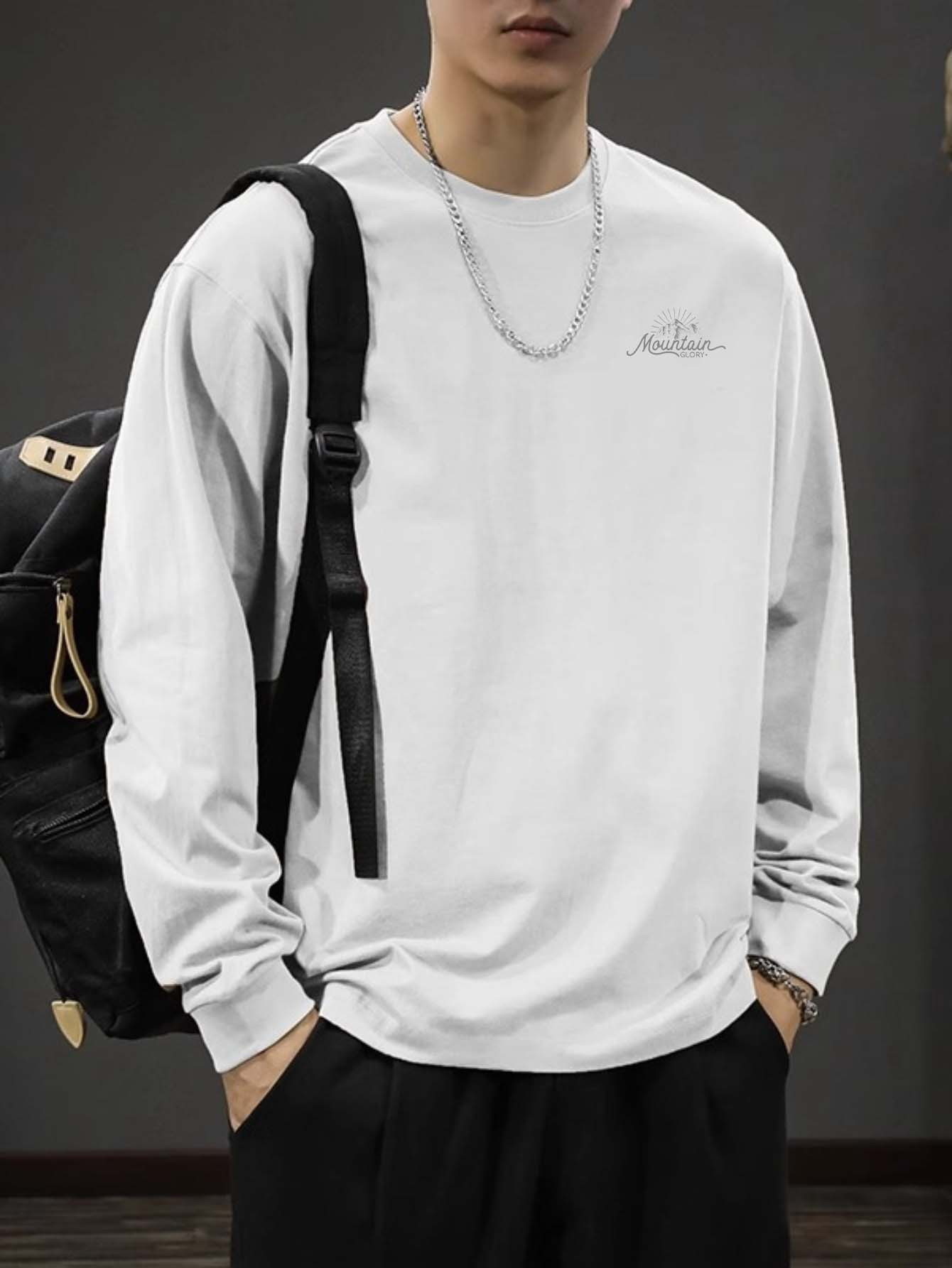 เสื้อยืดคอกลมแขนยาวผู้ชายผ้าฝ้ - Undershirt Crew Neck บทวิจารณ์และราคา